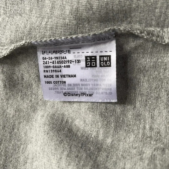DISNEY Toy Story Uniqlo + Pixar Vacation NWT Graphic T-Shirt Grey Size S - Picture 8 of 11